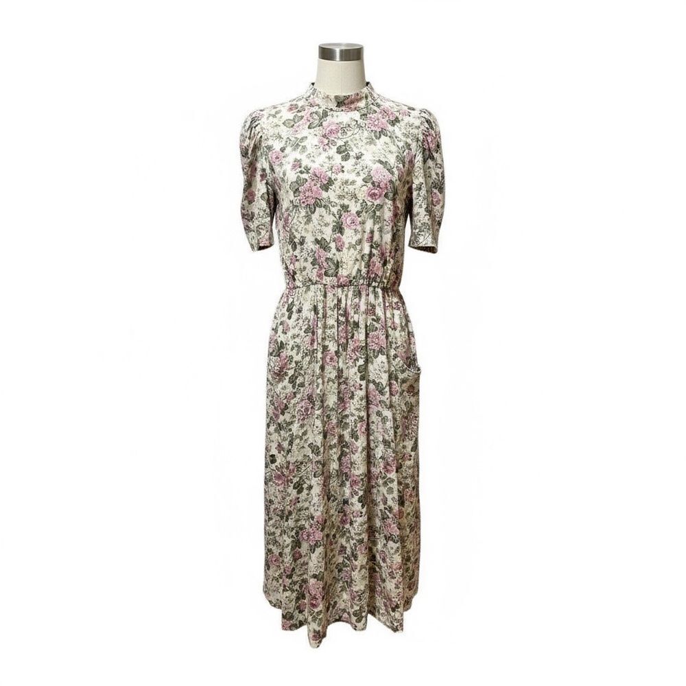 Ronnie Nicole Floral Midi Dress Size 10‎ Vintage 90s Made in USA Cottagecore